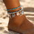 IF ME Bohemian Multiple Layers Starfish Turtle Beads Anklets For Women Vintage Boho Shell Chain Anklet Bracelet Beach Jewelry
